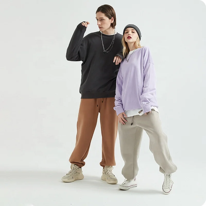 
High Quality 100% Cotton Pullover Oversized Hoodie Custom Logo Crewneck Sweatshirt 
