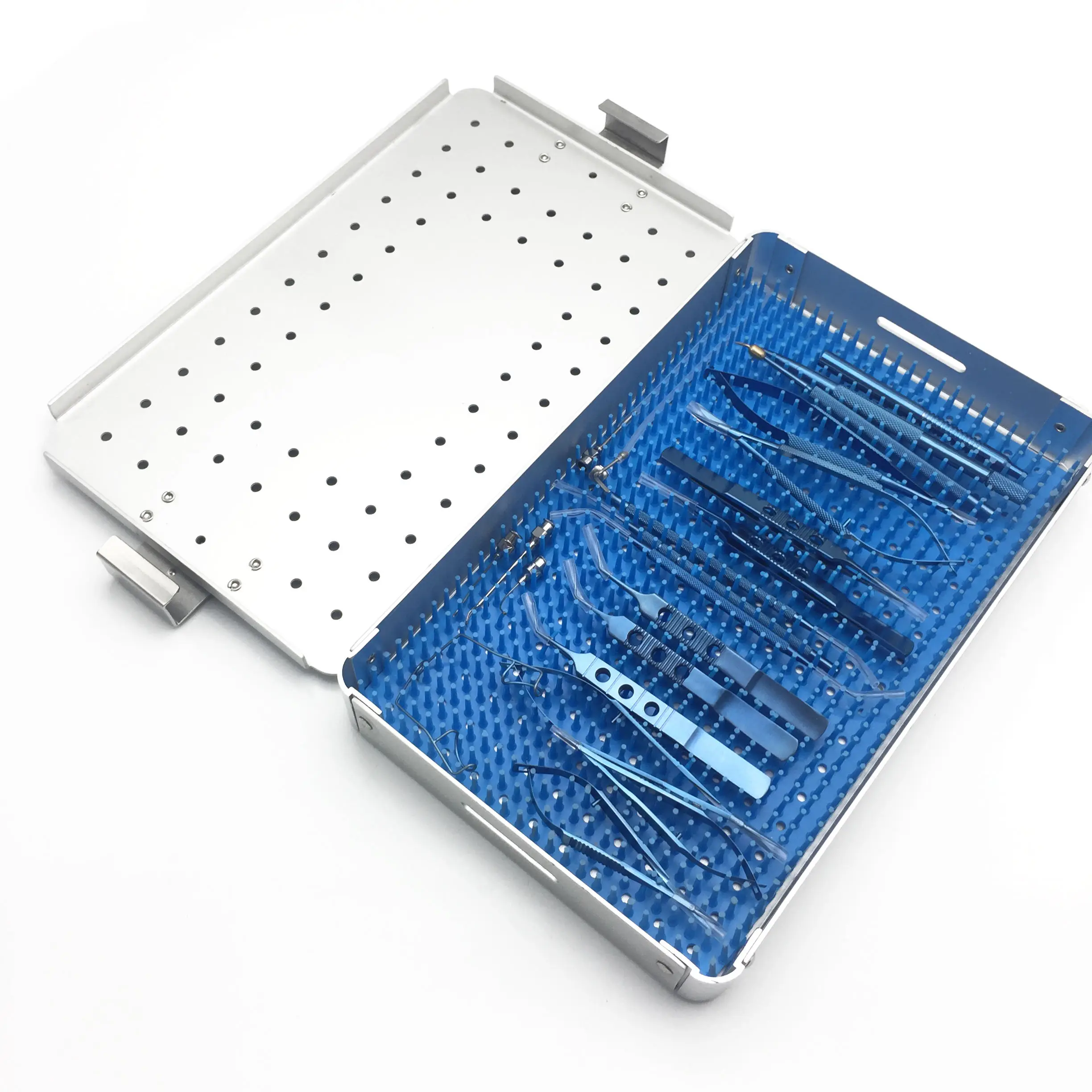 factory price 2lpcs Titanium Alloycataract Ophthalmic instrument With Aluminium Sterilitation Tray