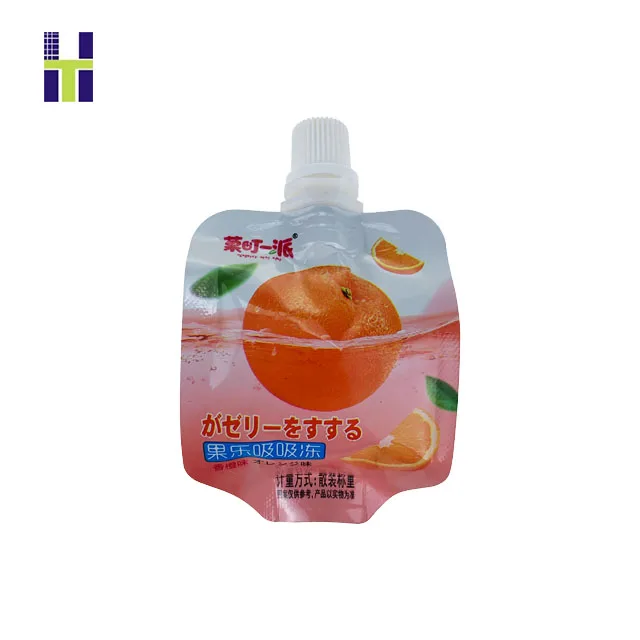 custom printed Food Grade Plastic Beverage Packaging 250ML 500ML Stand Up jelly Spout bag for jelly