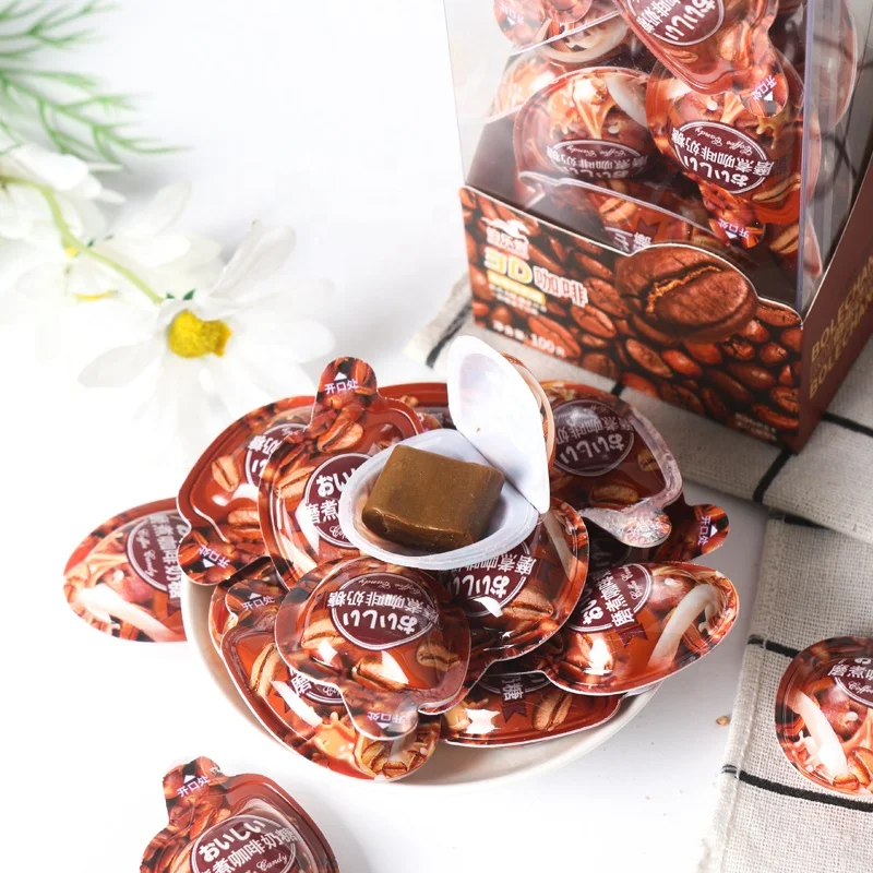 wholesale Candy Factory Direct Custom Personal label coffee candy less sugar bitter coffee bean taste tablet candy