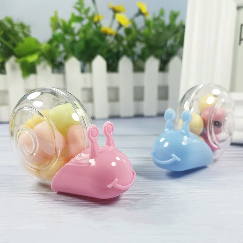 wholesale transparent cute snail candy box wedding party favor gift snail shape candy box