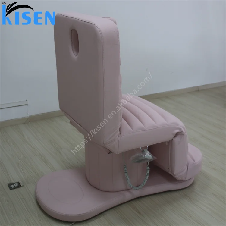 Kisen Pink Lash Bed Luxury Eyelash Bed Beauty Salon Furniture 3 Motors Electric Beauty Chair Facial Massage Table Bed For Sale