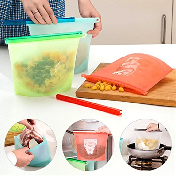Reusable Silicone Food Freezer Sandwich Storage Bag Preservation Bags