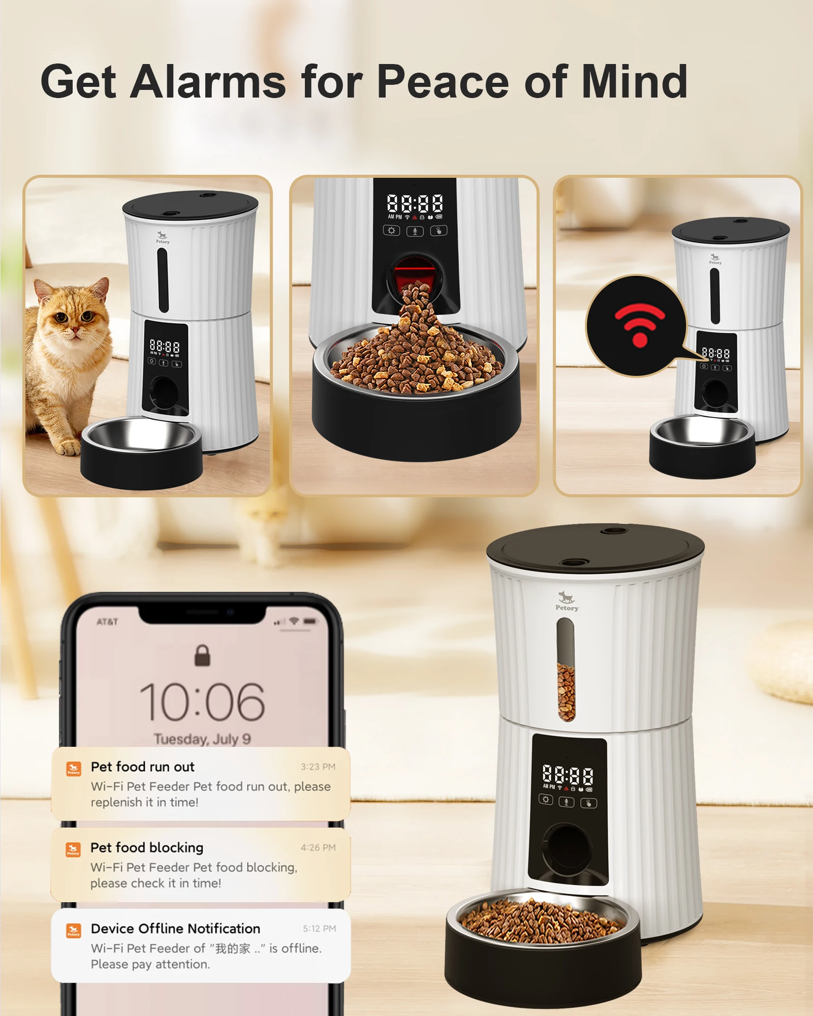 Tuya Timed Smart Food Dispenser Slow Pet Feeder Automatic Wifi 4L Stainless Steel Bowls Cat Dog Pet Automatic Feeder with APP