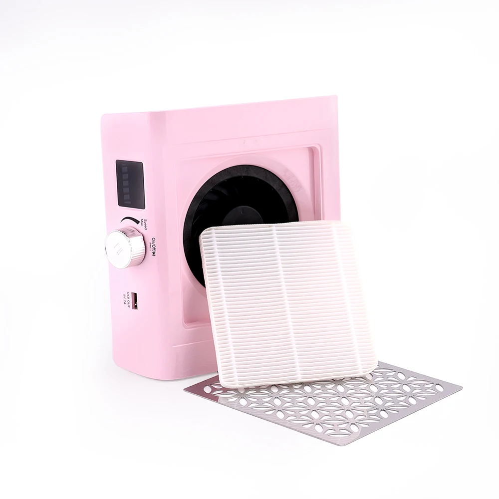 Patented Design 4,500rpm Strong Suction Power 85W Brushless Rechargeable Electric Nail Dust Collector Fan Vacuum Salon Use