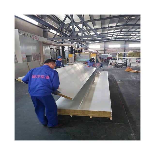 Fireproof 50 mm/75 mm/100 mm rock wool fireproof clean room wall panels for clean room project