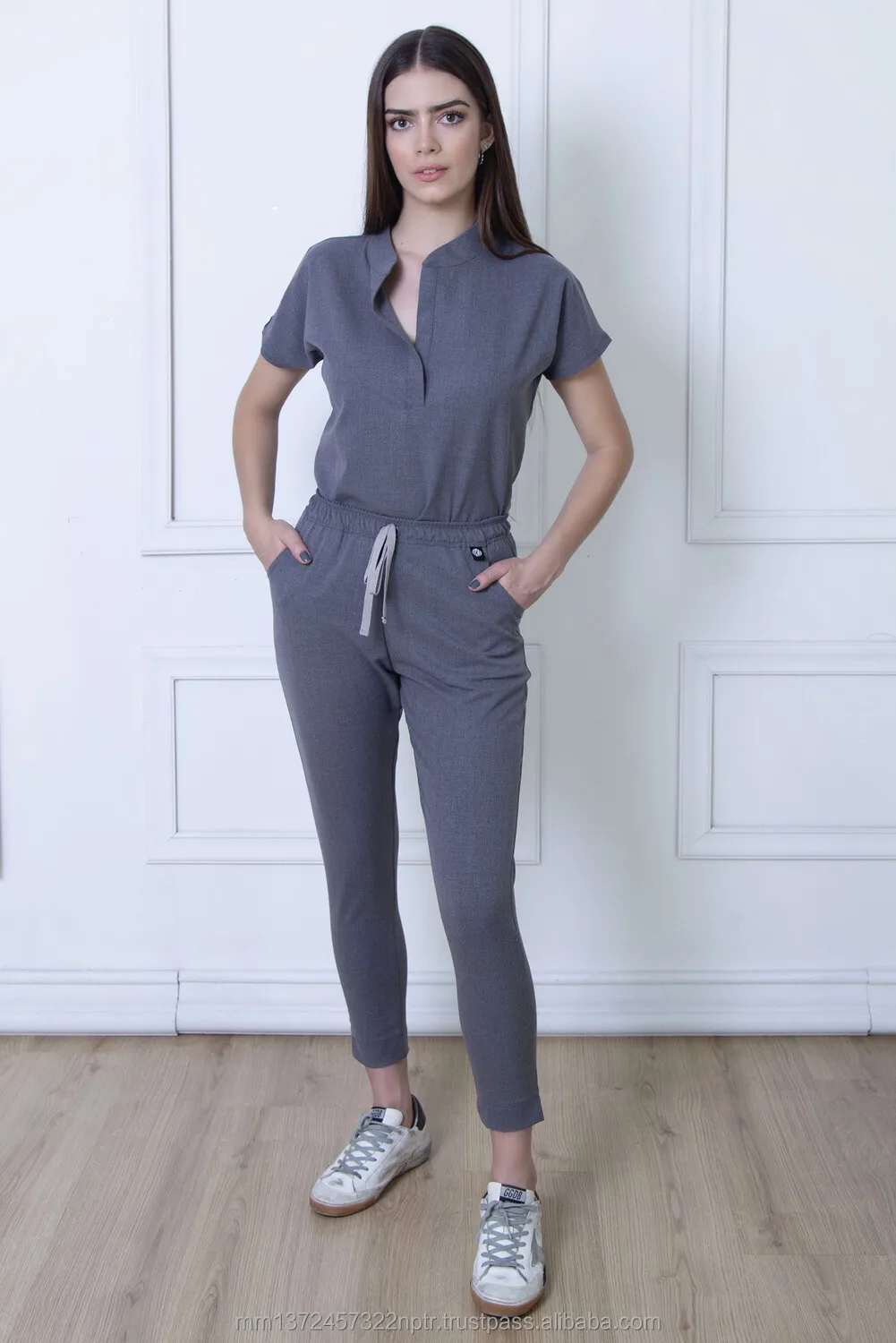 Fashionable Hospital Uniformes Scrub Medico Spandex Stretch Breathable Women Sets Medical Nursing Scrubs Uniforms Wholesale