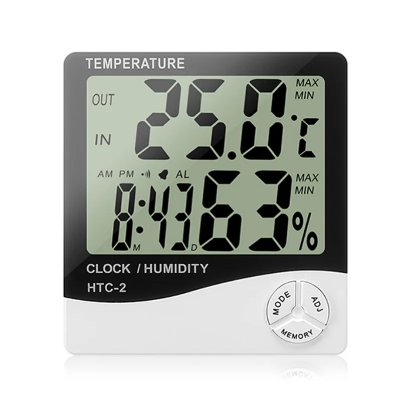 Household thermometers lcd monitors digital Thermometer Hygrometer temperature instruments probe Alarm Wall Mount humidity meter