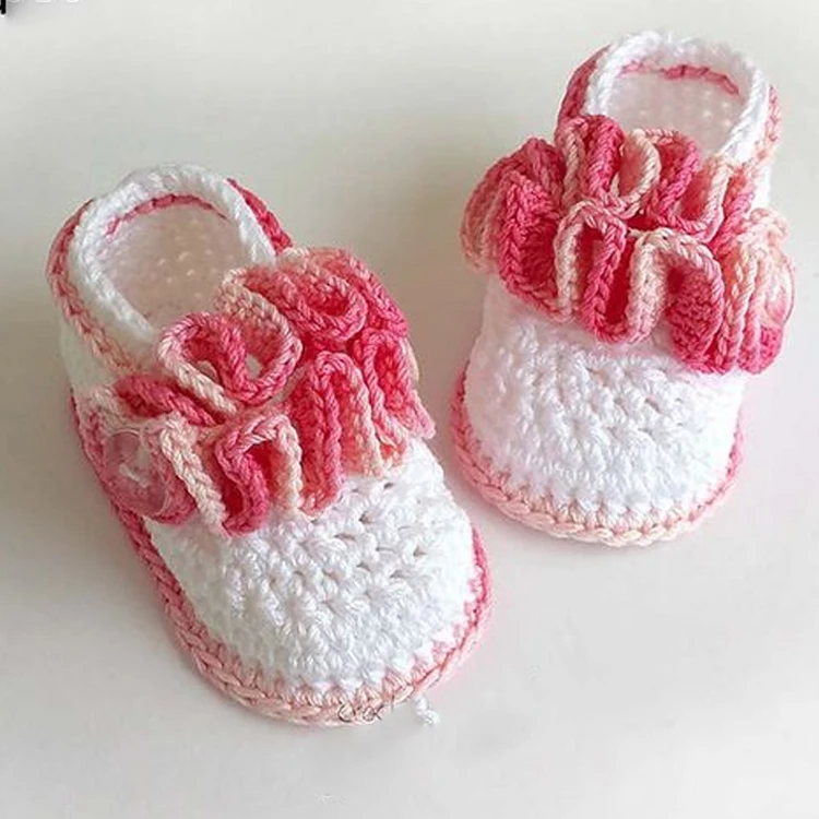 Factory Custom Wholesale Knitting Slippers Handmade Sneaker Baby Crochet Shoes Crochet Baby Booties