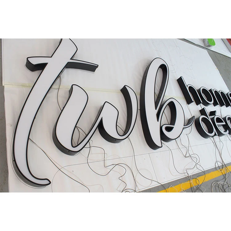 Factory specializes in customizing outdoor LED light sign board decoration trim cap groove word