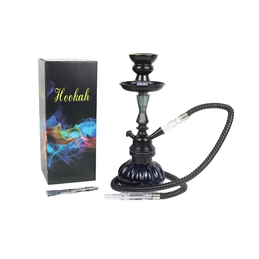 USA Vapruz Hookah Smoking Promotional Customized High Quality Mini Cheap Black Glass Hookah Shisha Factory