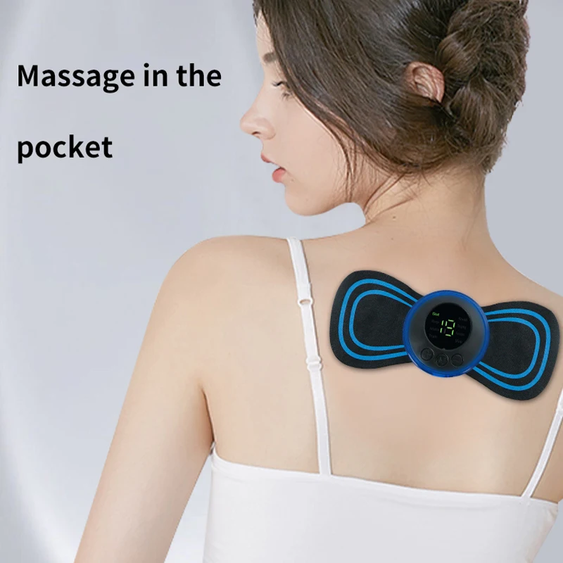 Electric Vibration EMS Tens Body Neck Massage Pad Mini Massager with controller