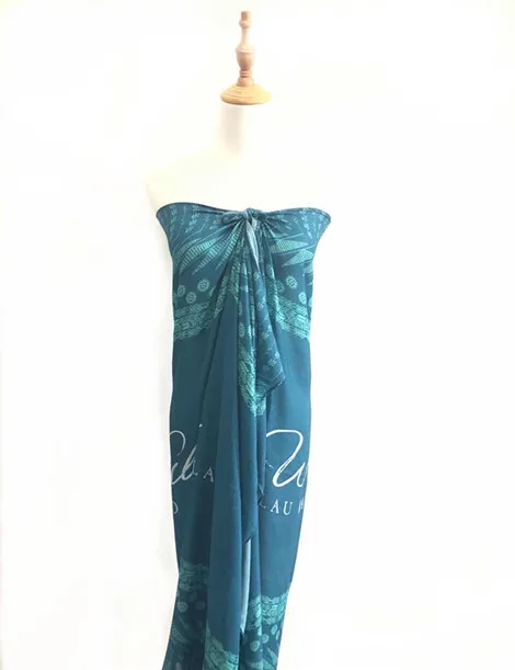 Custom design print Low MOQ Hawaii 100% Rayon beach sarong pareo for party