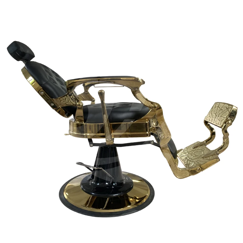 Luxury Antique Style golden black Barber Shop Hair Styling Chair Salon Barber Chair For Sale