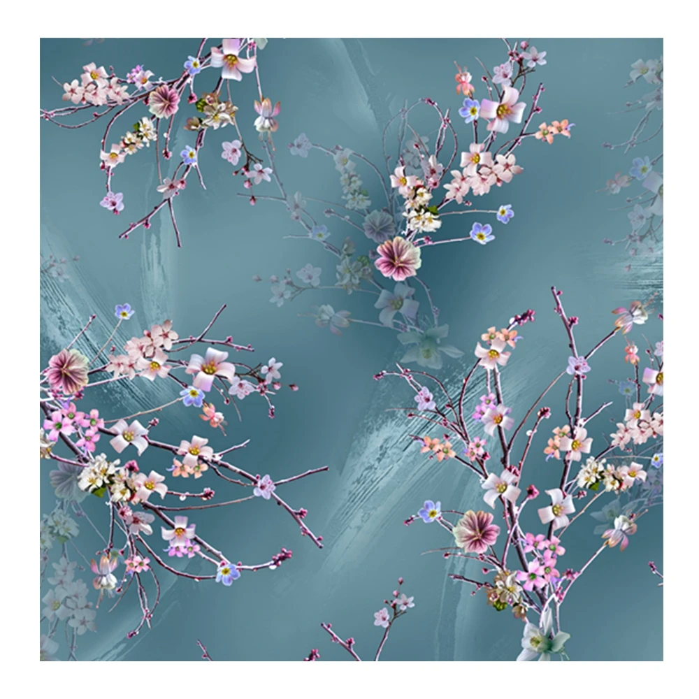 polyester koshibo soft material customized retro style digital printing for ladys jacket shirt blouse dress surcoat crack fabric