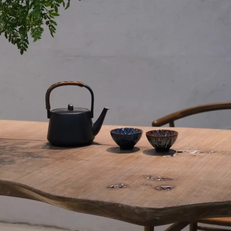 Деревенский деревянный чайный столик Wabi-Sabi антикварный из массива дерева для винтажного домашнего декора