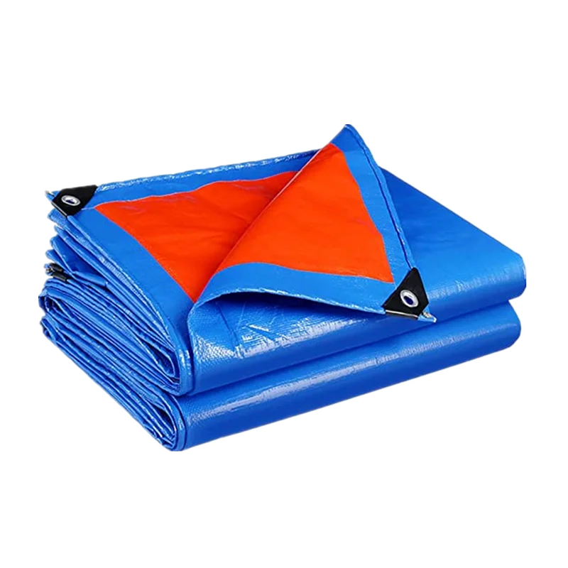 6x6m waterproof orange blue pe tarpaulin sheet for roof cover