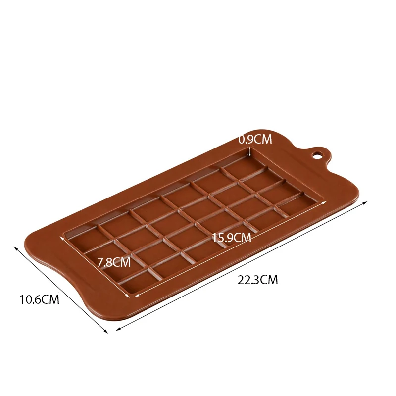 Silicone Square Food Grade No-Stick Butter Candy Bar Chocolate Mold for Making Standard Size Hot Chocolate Bomb Cake Jelly