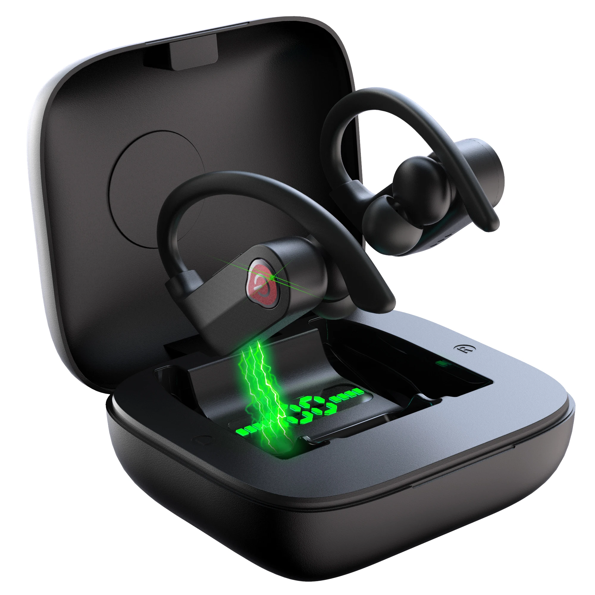 Workout Sport Gym Earhook Over Ear Ear Hook Ipx7 Waterproof Wireless Running 2 in 1 TWS Power Bank Earbud Earphone