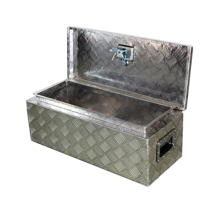 aluminium tool box with two gas strut and one T handle lock