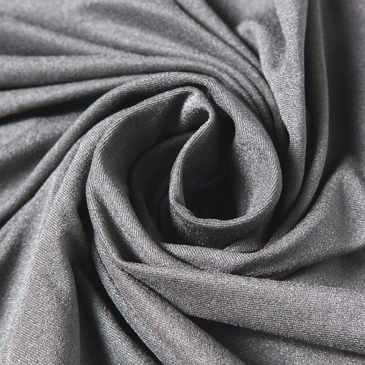 Supper Thin Elastic 4 Way Stretch Silver Fiber Fabric