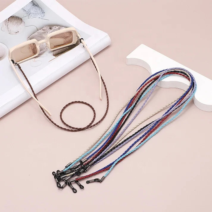 Retro Woven Glasses Cords Sports Anti-lost Eyeglasses Chain PU Anti-slip Sunglasses Retaining Strap