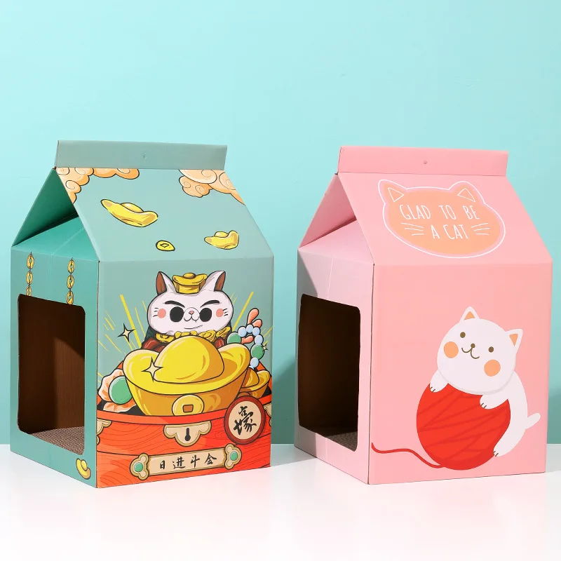 DIY designer custom corrugated paper 5 layers cardboard cat house creative cat house pet cat litter box