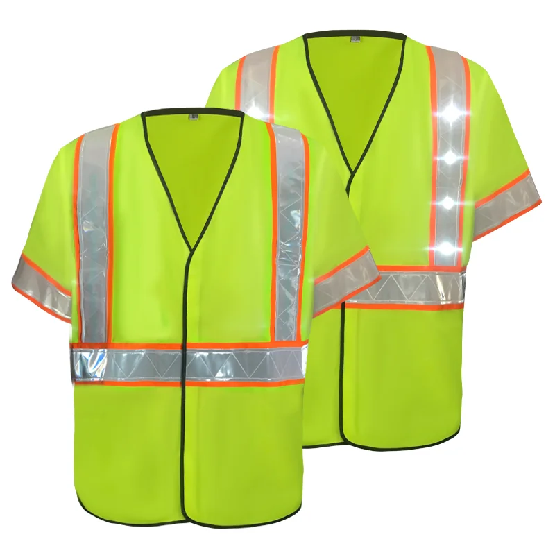High Visibility LED Gloss Reflective Safety Vest Glow In Dark Class 3 Construction Working Reflector Safety Vest With Lights