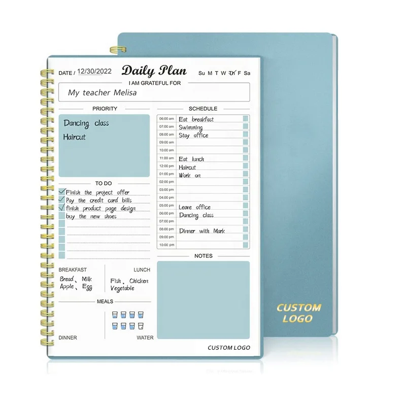 Customizable Printing Spiral Daily Supplies Wholesale Diary Journal Hardcover 2023 Planner Notebook