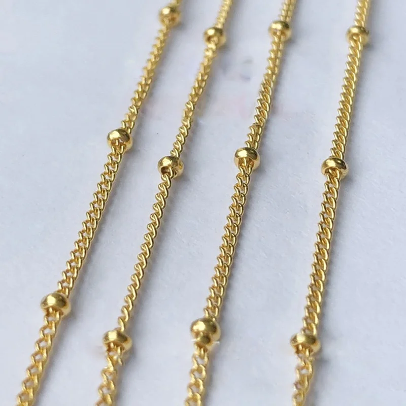 Tarnish Free 14K Gold Filled Satellite Chain for DIY Jewelry Making Bracelet Necklace Findings