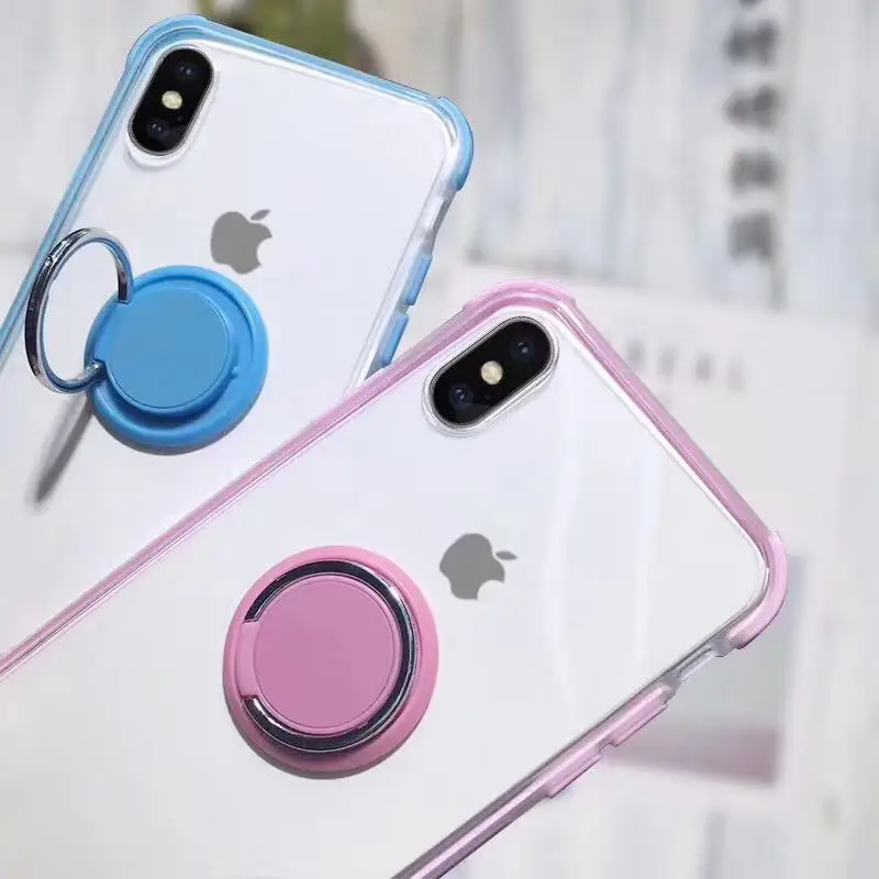 hot selling transparent tpu phone case for iphone xs max with rings for mobile phone cases