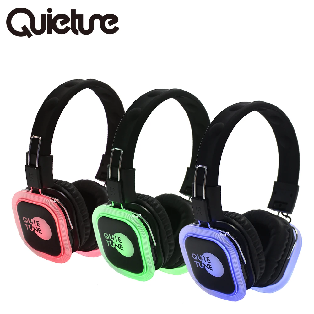 Best Price silent headphones party disco wireless equipment foldable stereo DJ headset house party 2 or 3 channel earphones