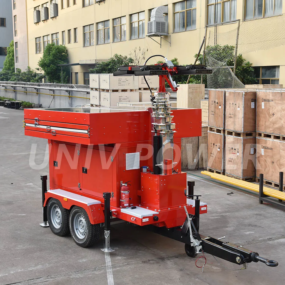 ECO friendly Portable 350W LED light tower mobile solar light trailer