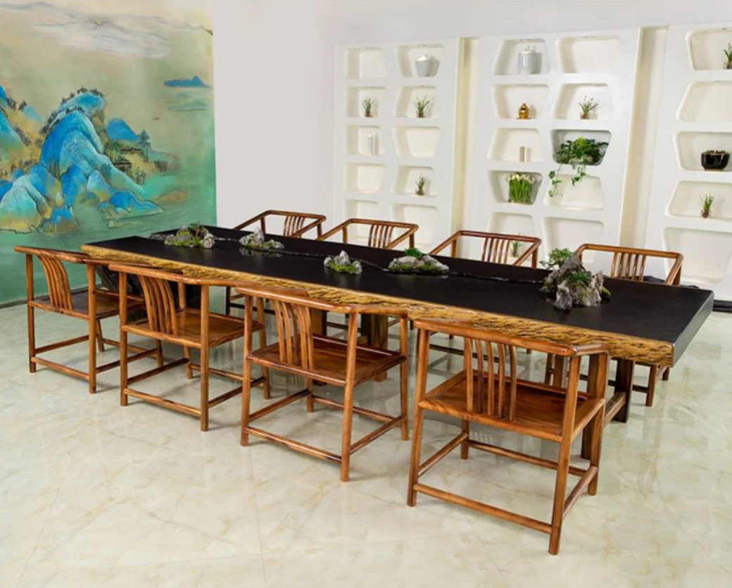 Factory Wholesale High Quality NO Methanal New Chinese Style Chair and Table Set Home Furniture River