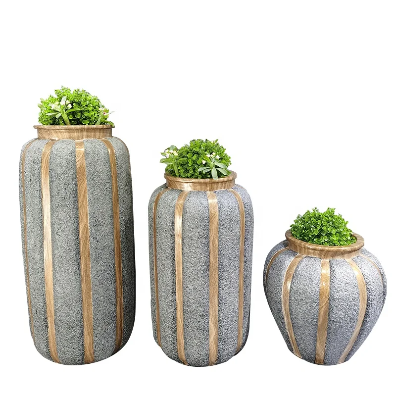 Unique New Design Nordic Standing Fiberglass Flower Pots Decor Garden Shopping Mall Indoor Plant Pots Planters