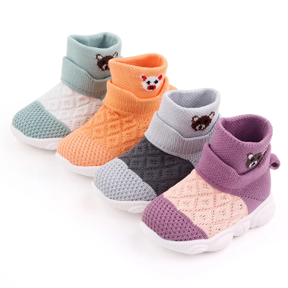 high quality stock baby shoes casual cartoon kids socks shoes