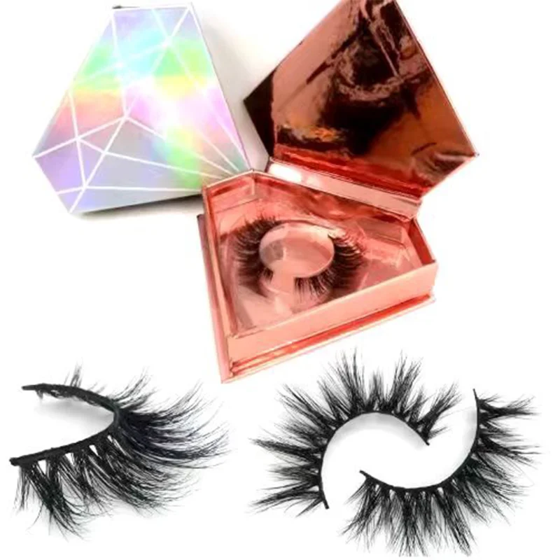 Free Sample Full Strip Lashes 3D Mink Eyelashes Customized Box 5D Eyelashes