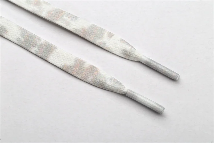 2022  Flat weave Double thickness wear resi elastic camouflage print shoelaces rainbow shoe laces