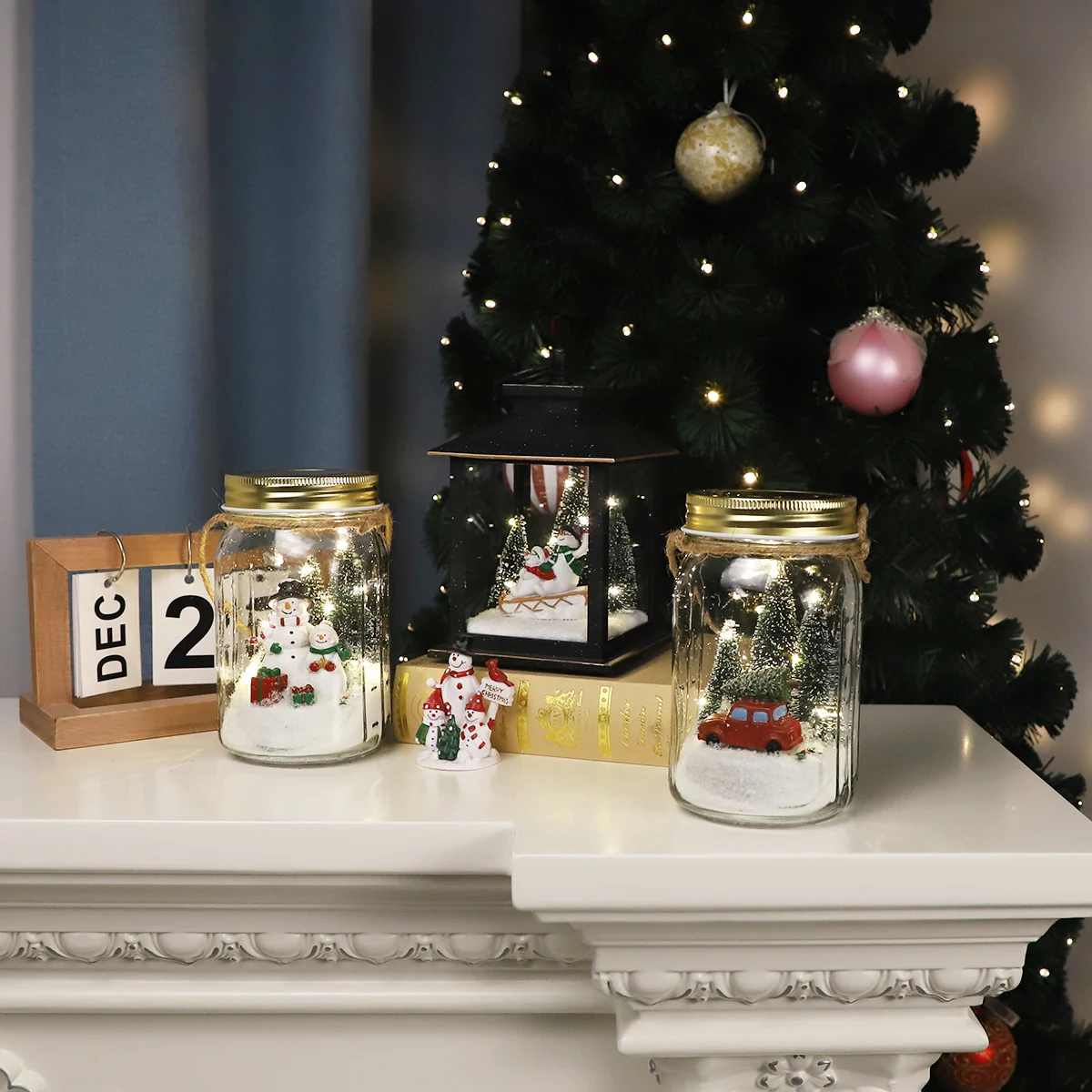 led glass bottle christmas ornaments white glass christmas decorations glass table light