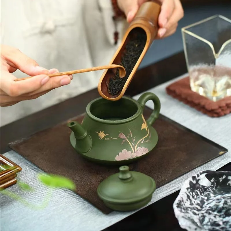 Purple clay pot Yixing raw material boutique green mud teapot factory direct supply of tea set wholesale
