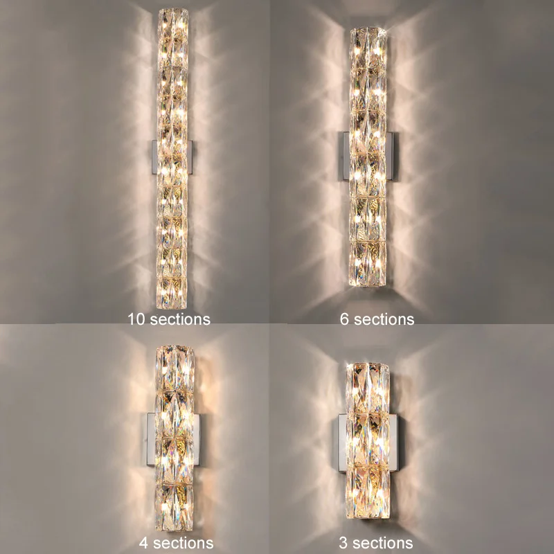Luxury Bedside Decoration Lighting Wall Lamp Living Room Bedroom Bedside Lamp Villa Hotel Crystal Wall Light