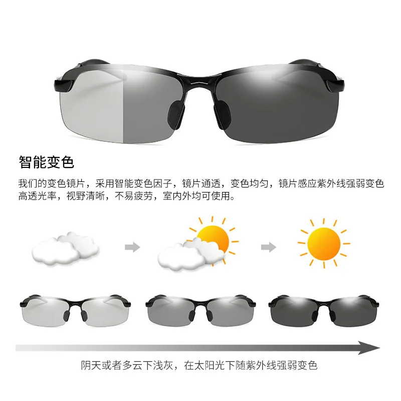 Drop shipping Day and night polarized photochromic vision glasses driving sunglasses for