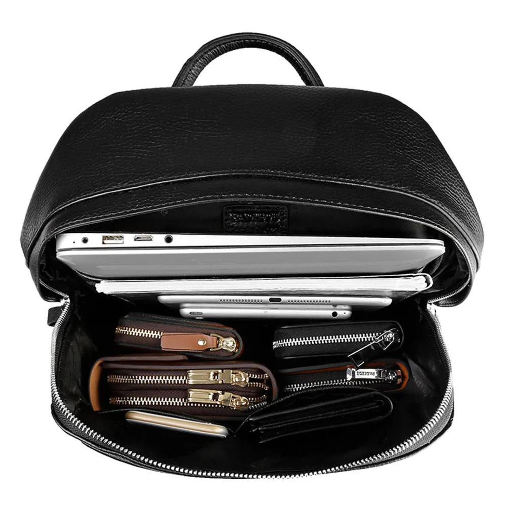 Custom Made New Smooth Stylish roomy medium Luxe Pu Leather Backpack Bag