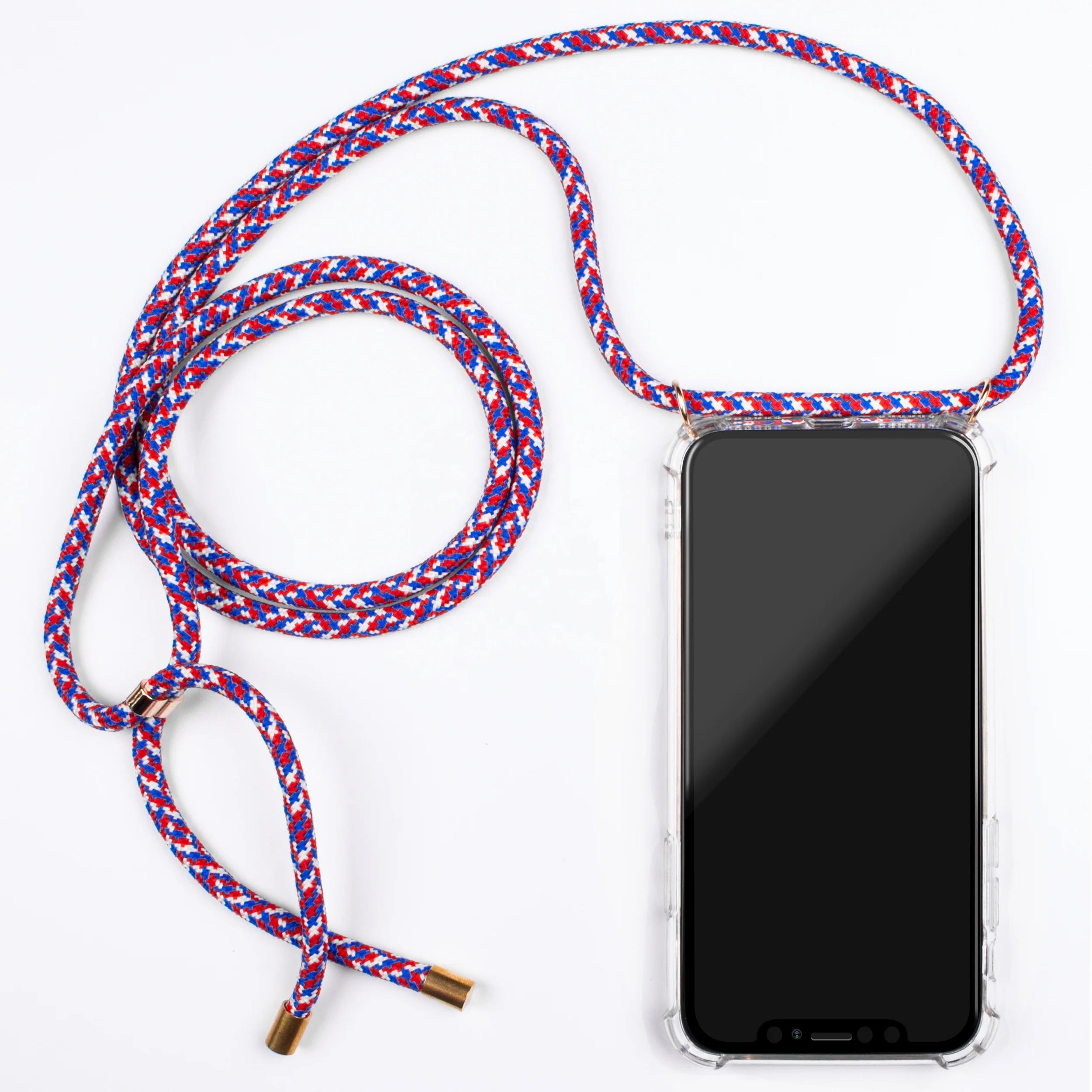 Free Hand Anti-fall Hanging TPU Necklace Phone Case for iPhone for Samsung for Huawei