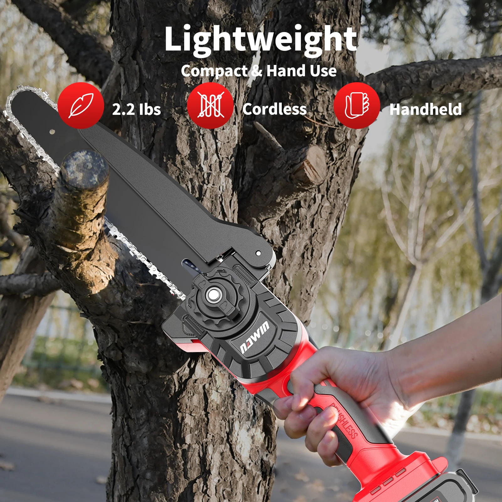 NANWEI 8 Inch Single Hand Saw Double Electric Double Chain Cordless Electric Chainsaw Motor
