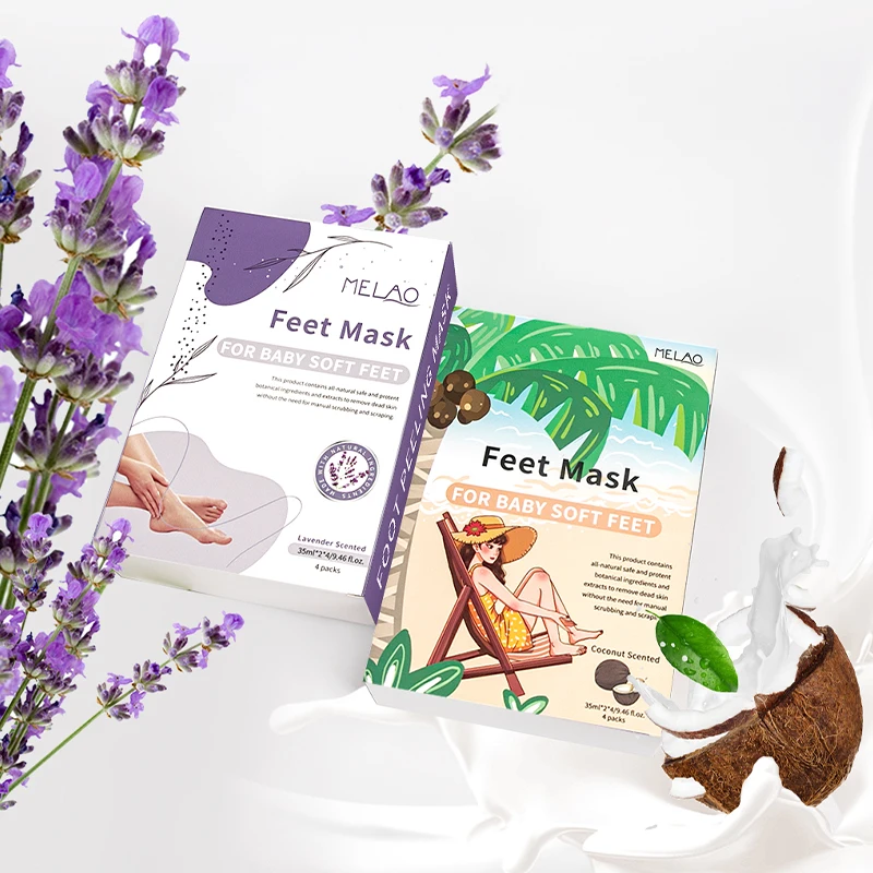 Coconut milk foot wax feet mask peel exfoliating treatment skin remove dead heels peeling 2 pairs exfoliant for soft feet