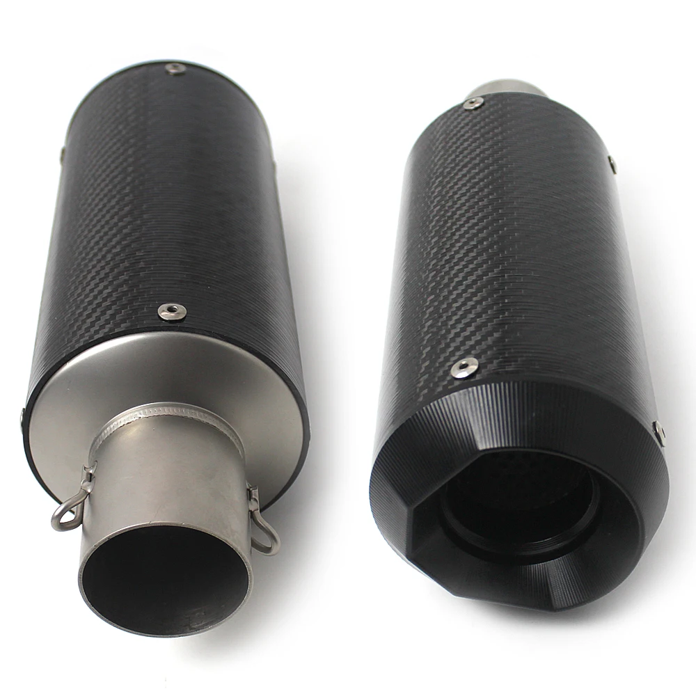 Universal Motorcycle 51mm Carbon Fiber Exhaust Pipe Muffler Slip on