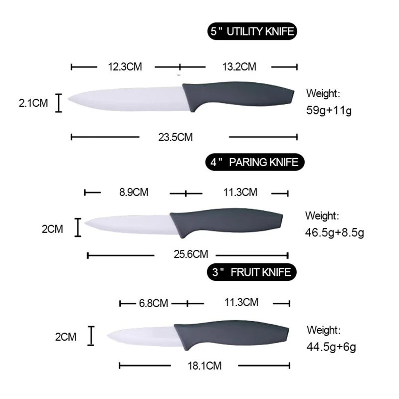 
Hot Sale 3pcs Coated Ceramic Kitchen Knives Colorful Nonstick Coating Kitchen Fruit Knife Set 
