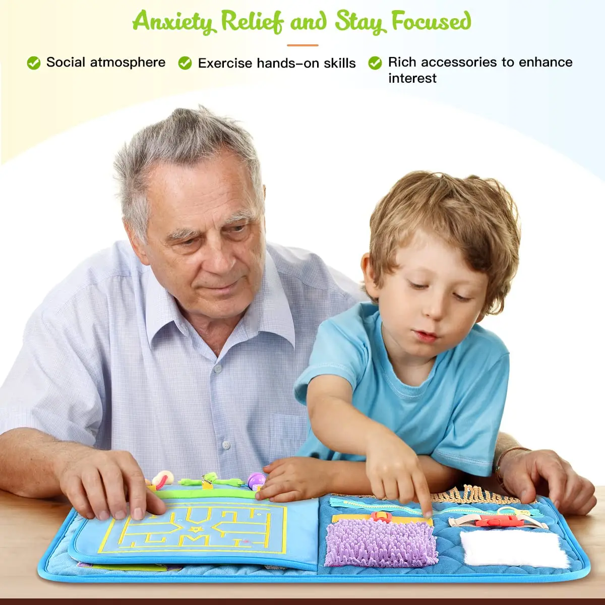 Customized Sensory Board Alzheimer Autistic Montessori Toddler Activities Toys Sensory Fidget Blanket For Dementia