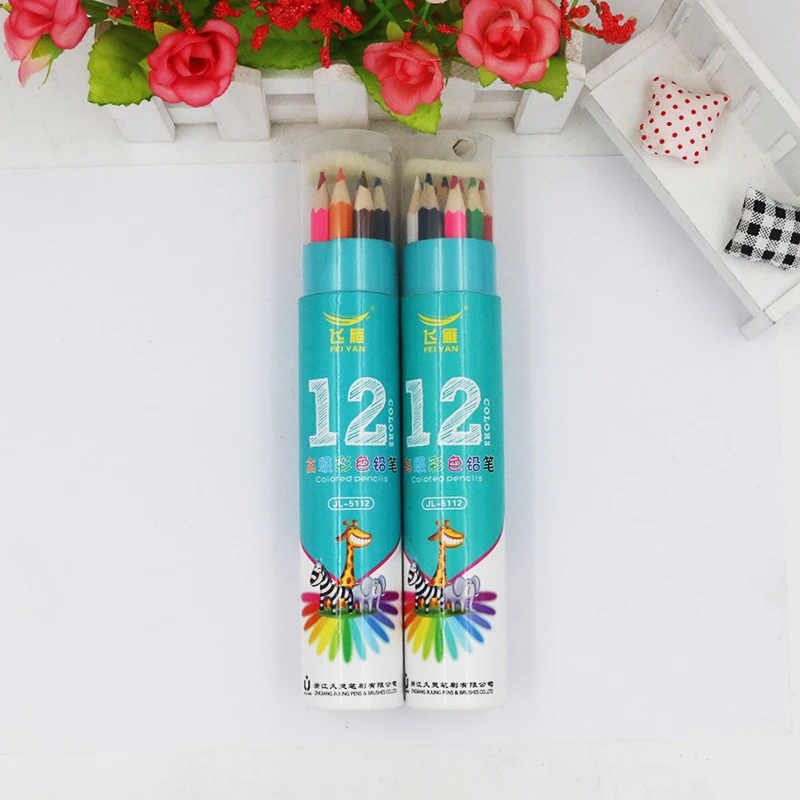 NYONI Hot Sale 12 24 36 48 colors oiled coloring pencils set colour pencil Artist Colored Pencil set paper tube